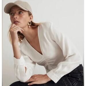 Madewell Lisa Ruched Draper top NWT Size 12